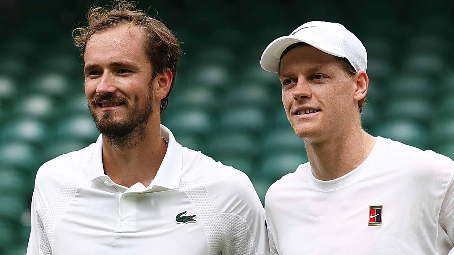 Daniil Medvedev and Jannik Sinner are on opposite sides of the Wimbledon draw.