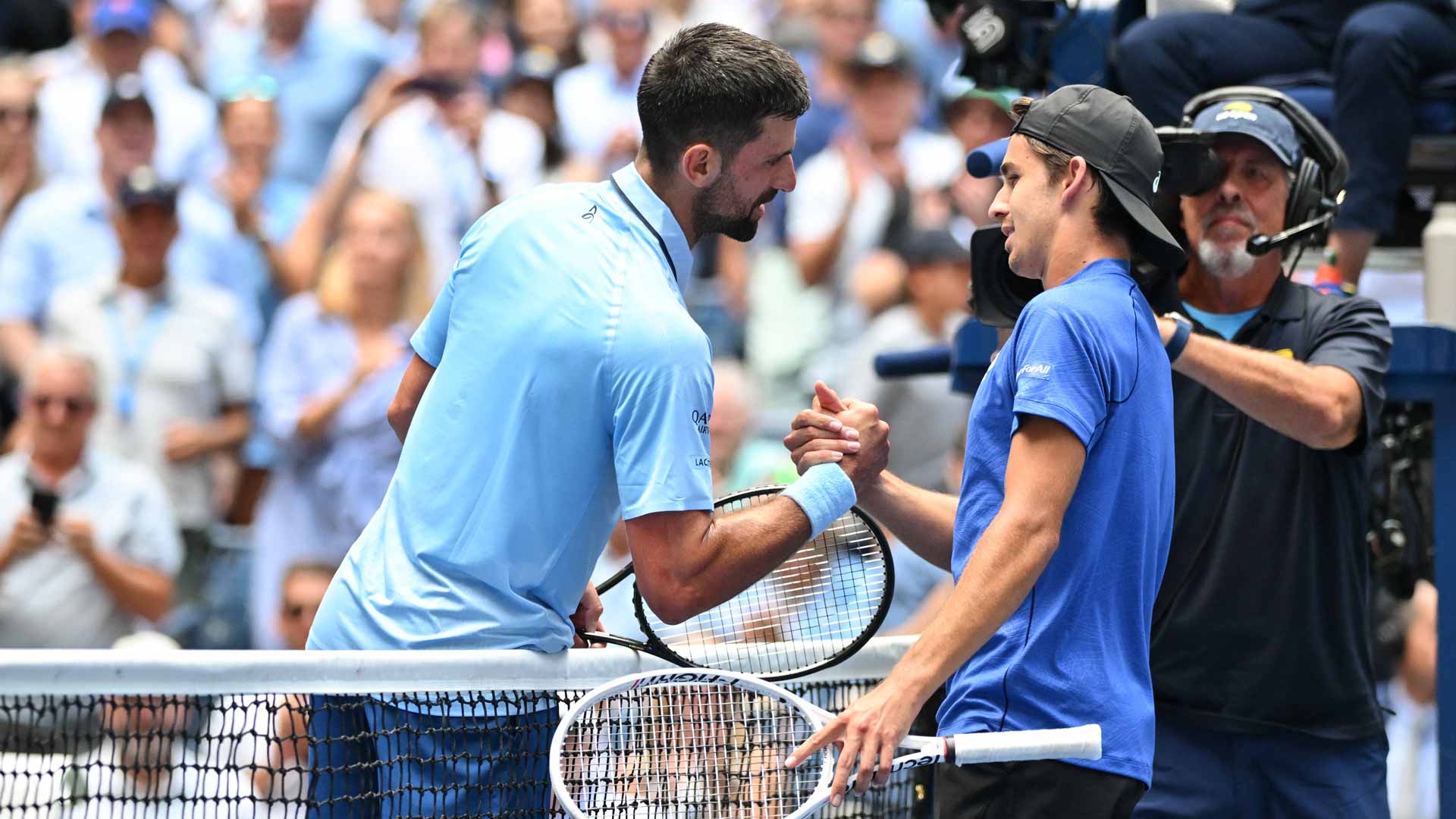 Novak Djokovic needs four sets to oust Zachary Svajda at the 2025 US Open.