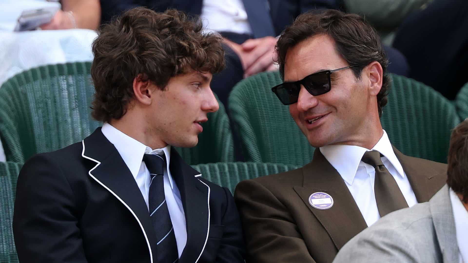 Kimi Antonelli and Roger Federer at Wimbledon.